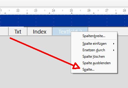 neue Spalte
