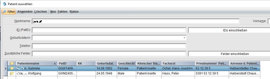 Patienten selektieren
